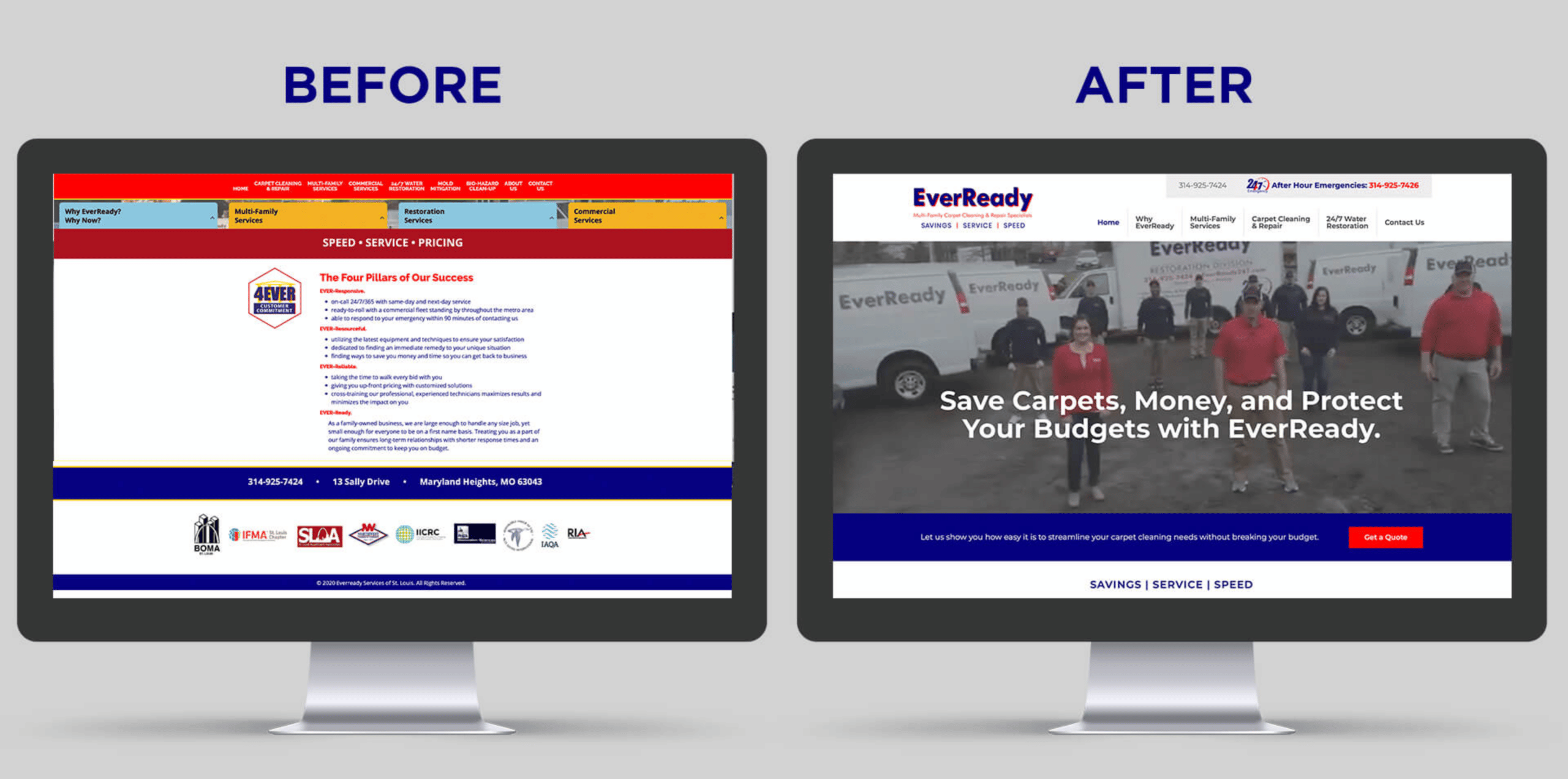 Website Design Before and After