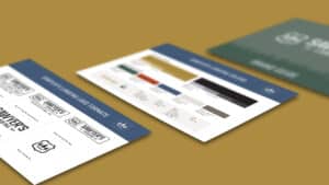Brand guide with colors and fonts
